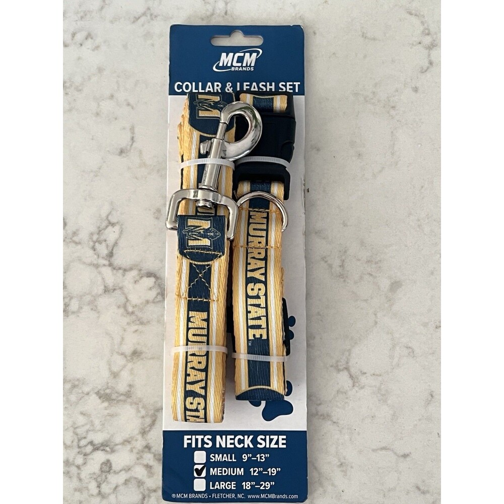 Murray Kentucky State Racers Dog Collar & Leash Set Medium College Pet Gear New